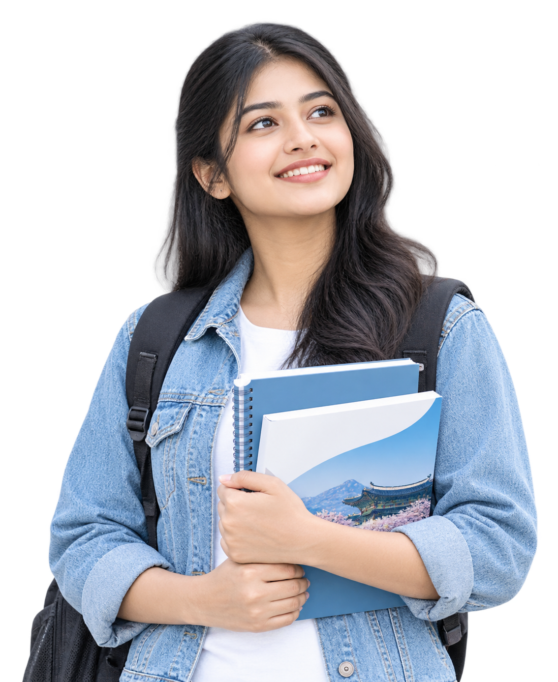 কোরিয়ান বই হাতে একজন শিক্ষার্থী
